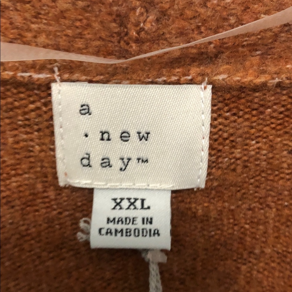 a new day Rust Open-Front Pocketed Cardigan - Picture 2 of 5